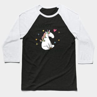 Happy Birthday Unicorn- Baseball T-Shirt